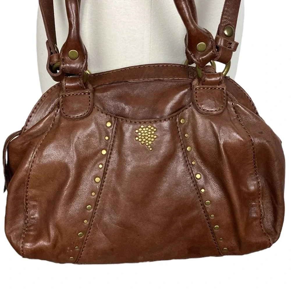 Lucky Brand Brown Lamb Leather Satchel Bag